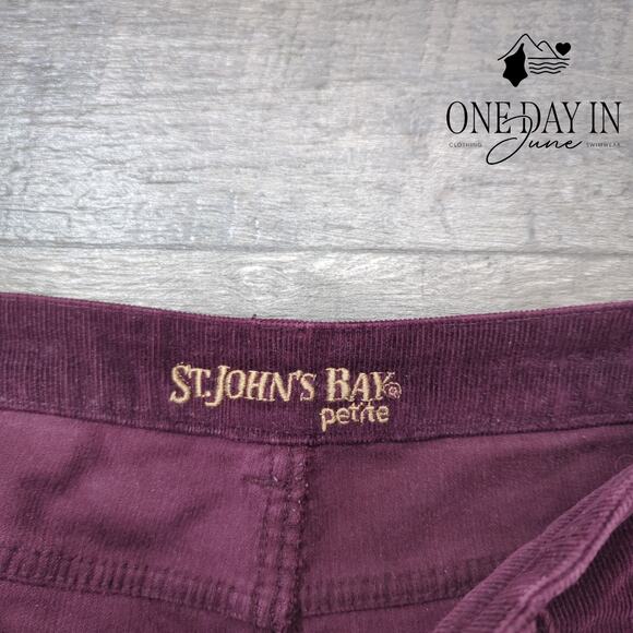 St. John's Bay Petite Boot Cut Corduroy Pants Size 4P - Picture 2 of 6
